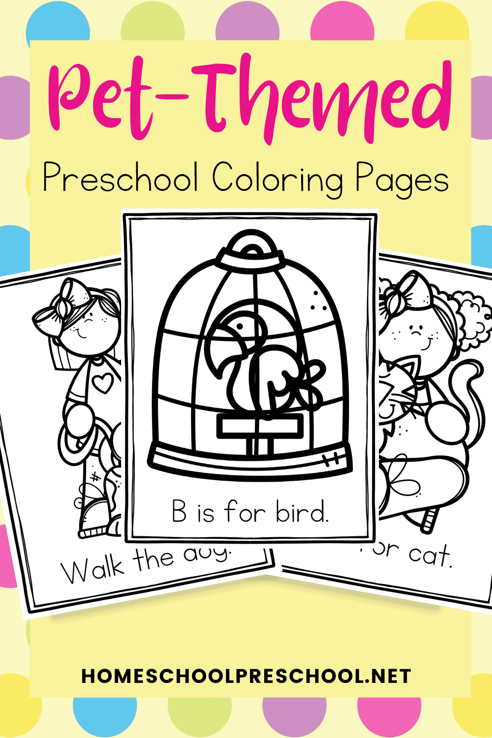 Printable Pets Coloring Pages For Preschoolers