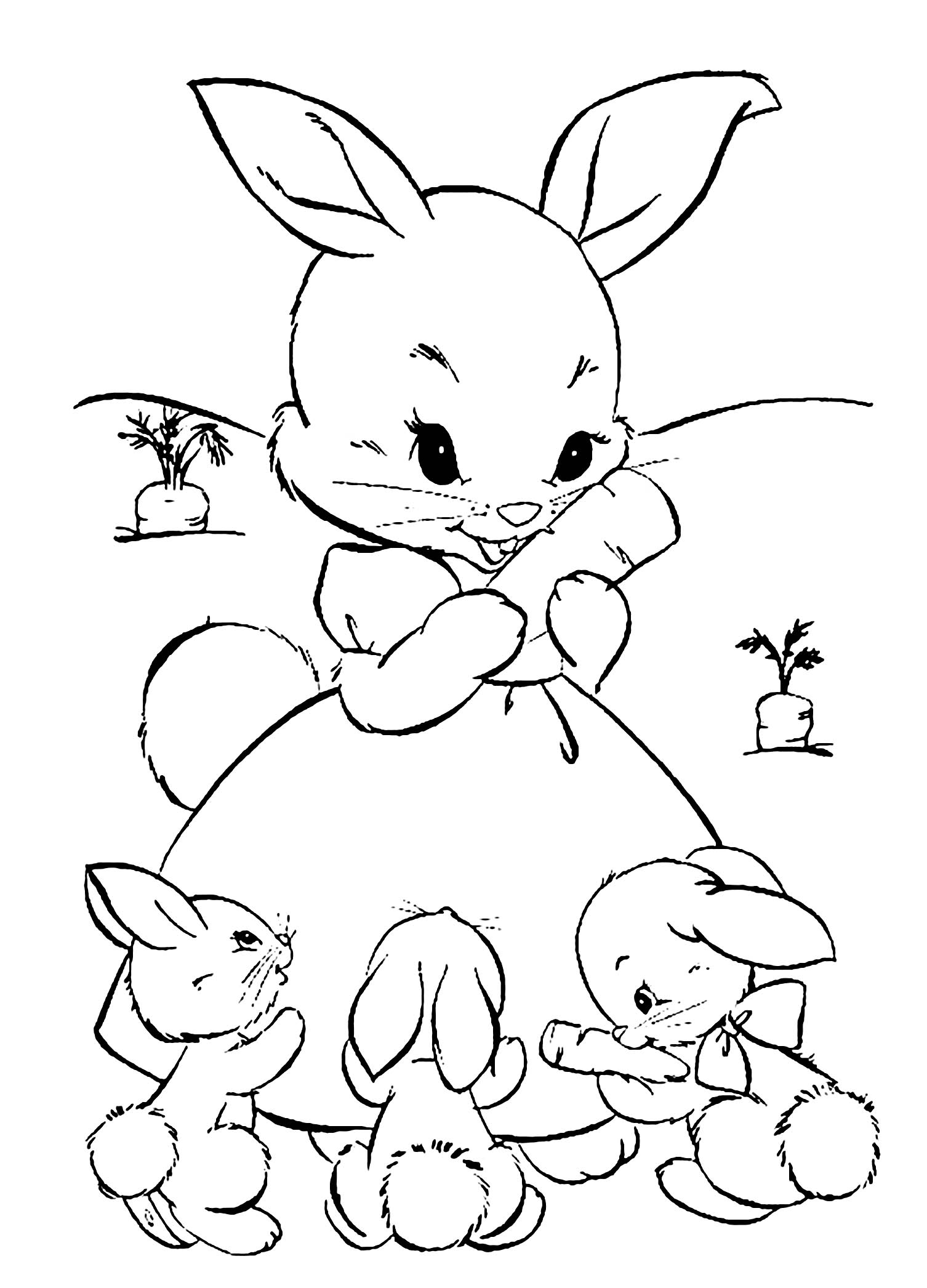 Printable Rabbit Coloring Page For Kids Rabbit Bunny Coloring Pages For Kids