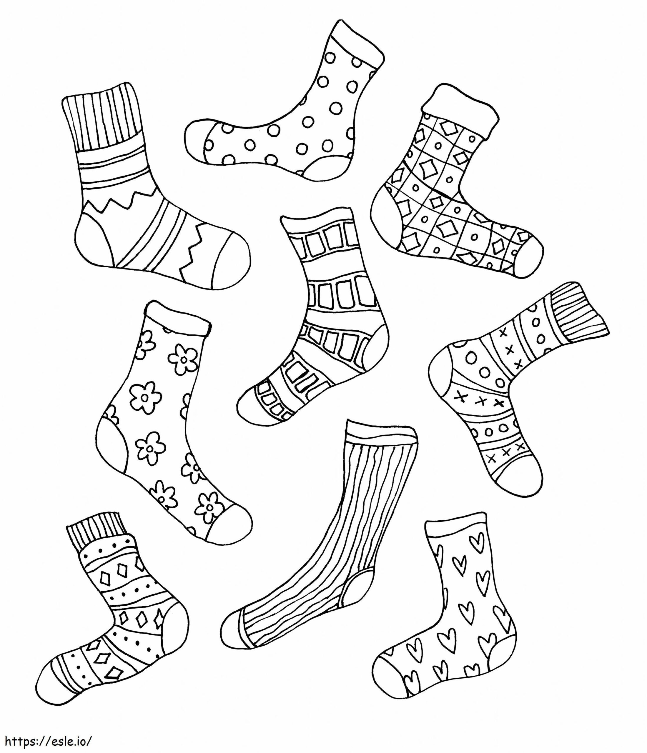 Printable Socks Coloring Page