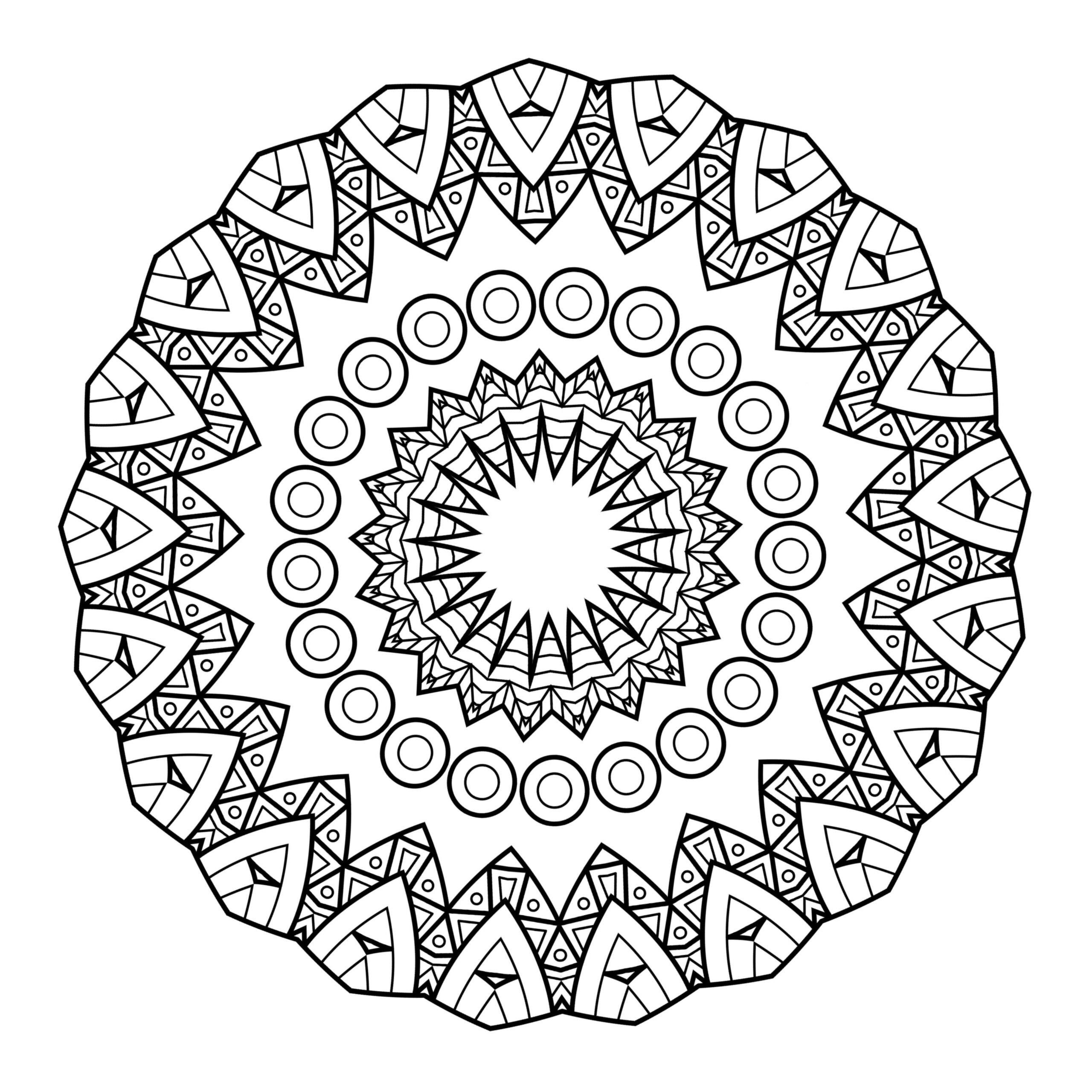 Printable Stress Relief Mandala Coloring Pages