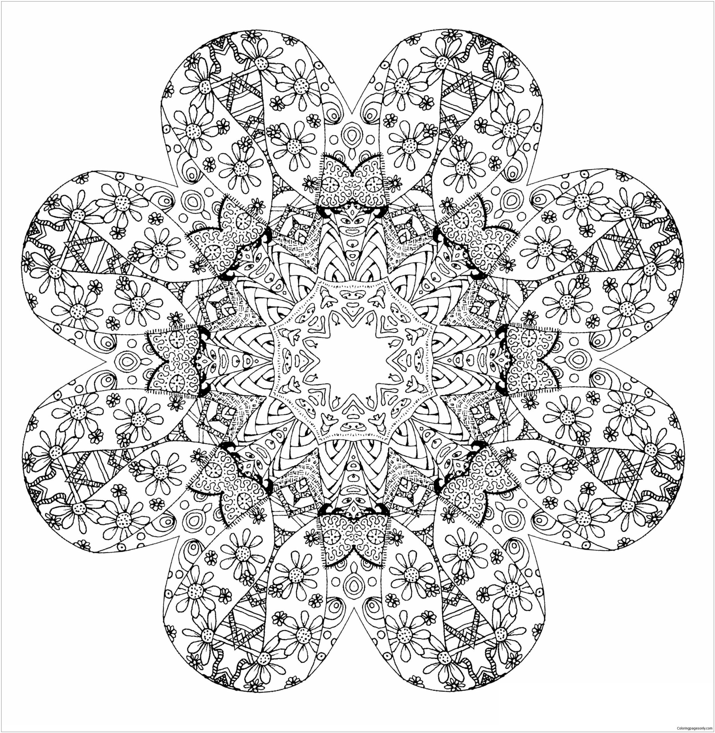 Printable Stress Relief Mandala Coloring Pages