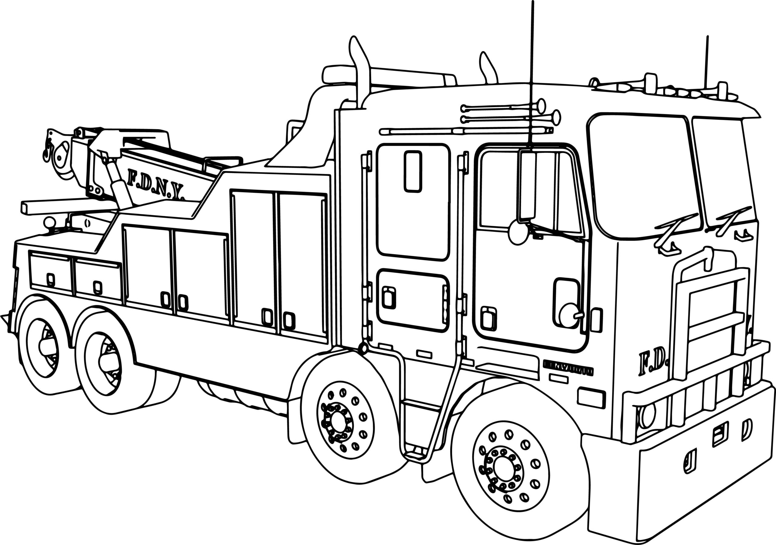 Printable Tow Truck Coloring Pages Thekidsworksheet