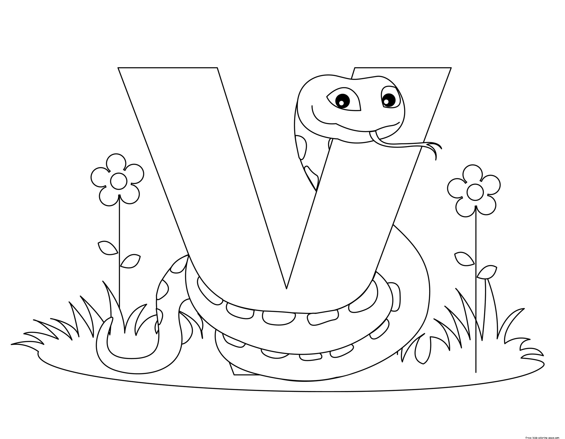 Printable Traceable Alphabet Letter V Worksheet For ViperFree Printable Coloring Pages For Kids