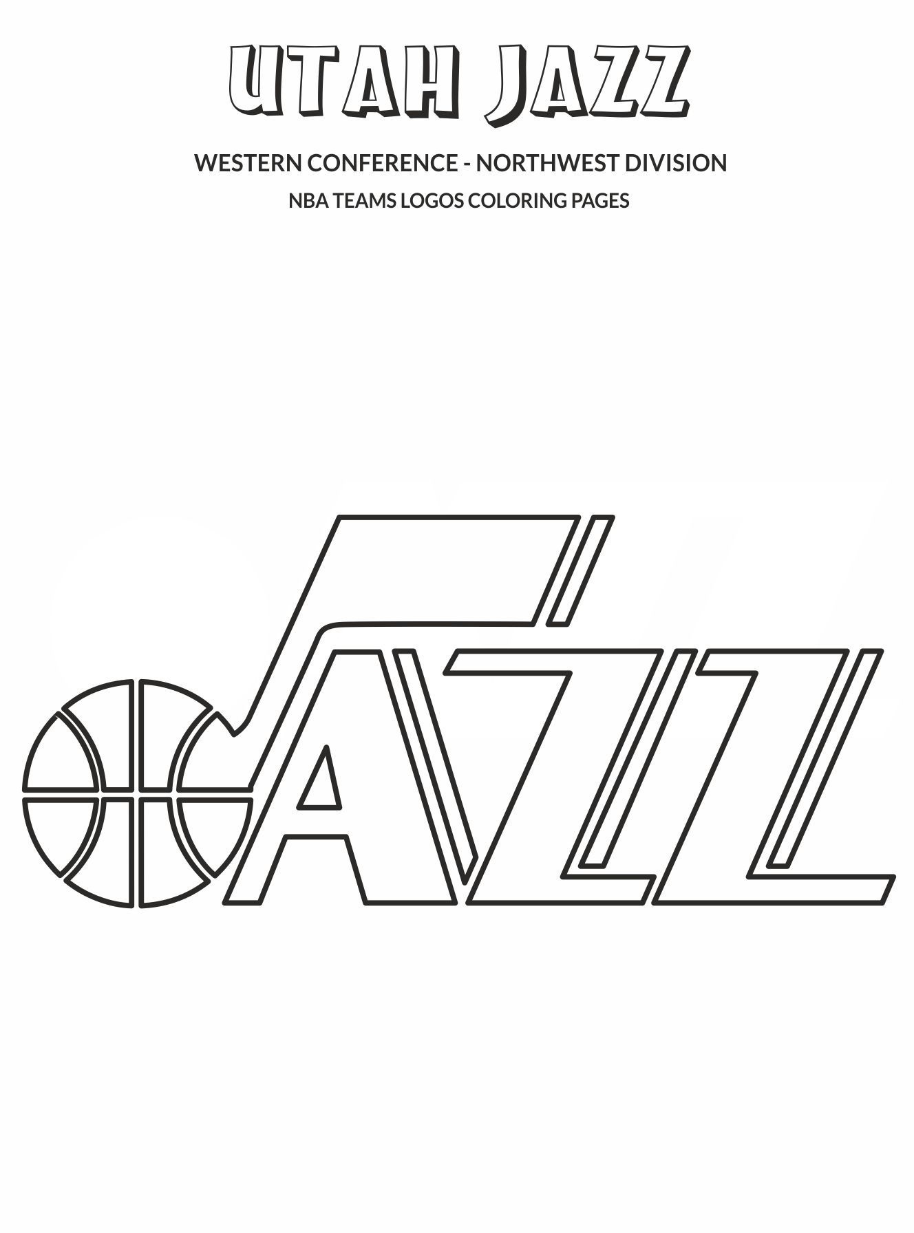 Printable Utah Jazz Coloring Pages Pdf Ideas Coloringfolder