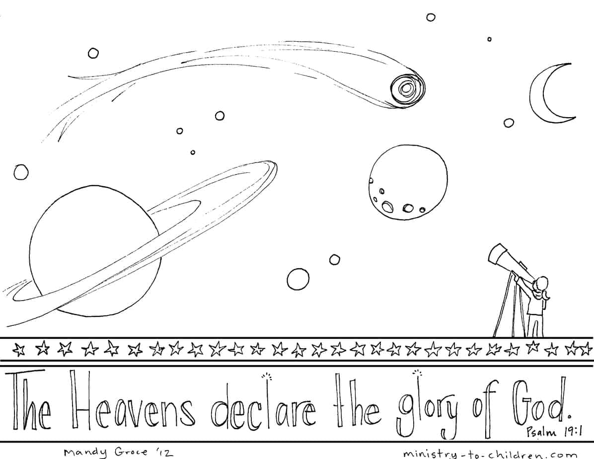 Psalm 19 Coloring Page Heavens Declare The Glory Of God
