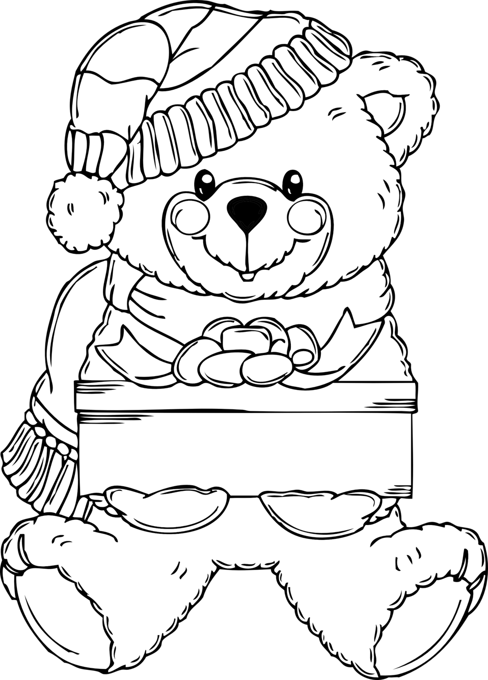 Public Domain Clip Art Image Christmas Bear Coloring Page ID 13922006415028
