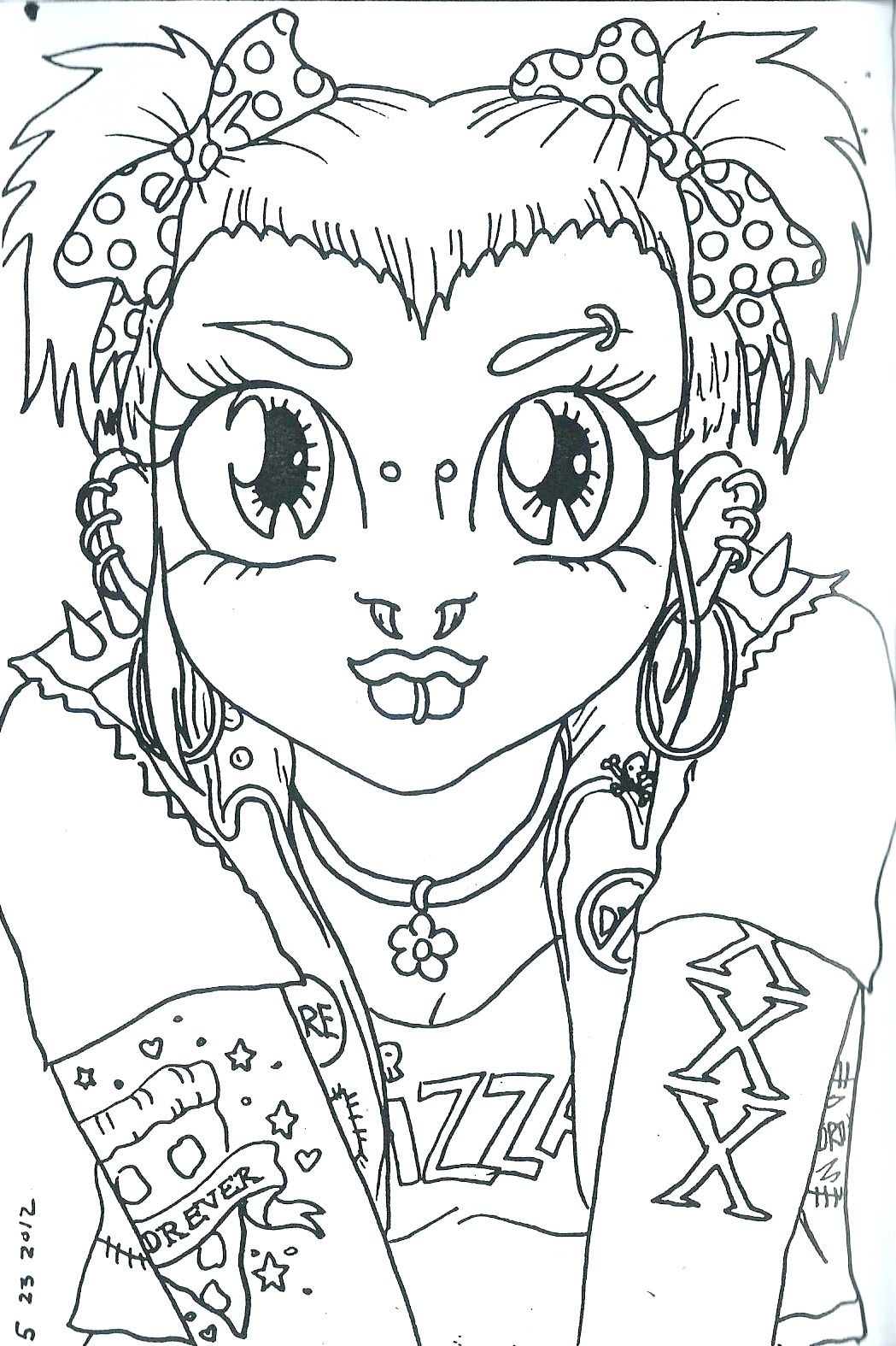 Punk Girl Coloring Pages Statcyber