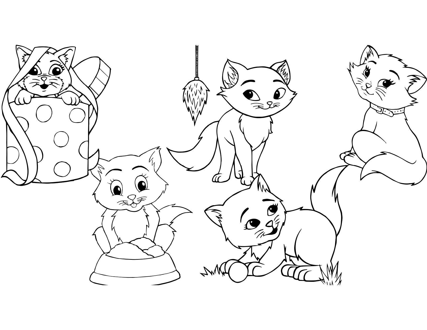 Puppy Kitten PLR Coloring Page Pages 1 9 PDF Download Coloring Home