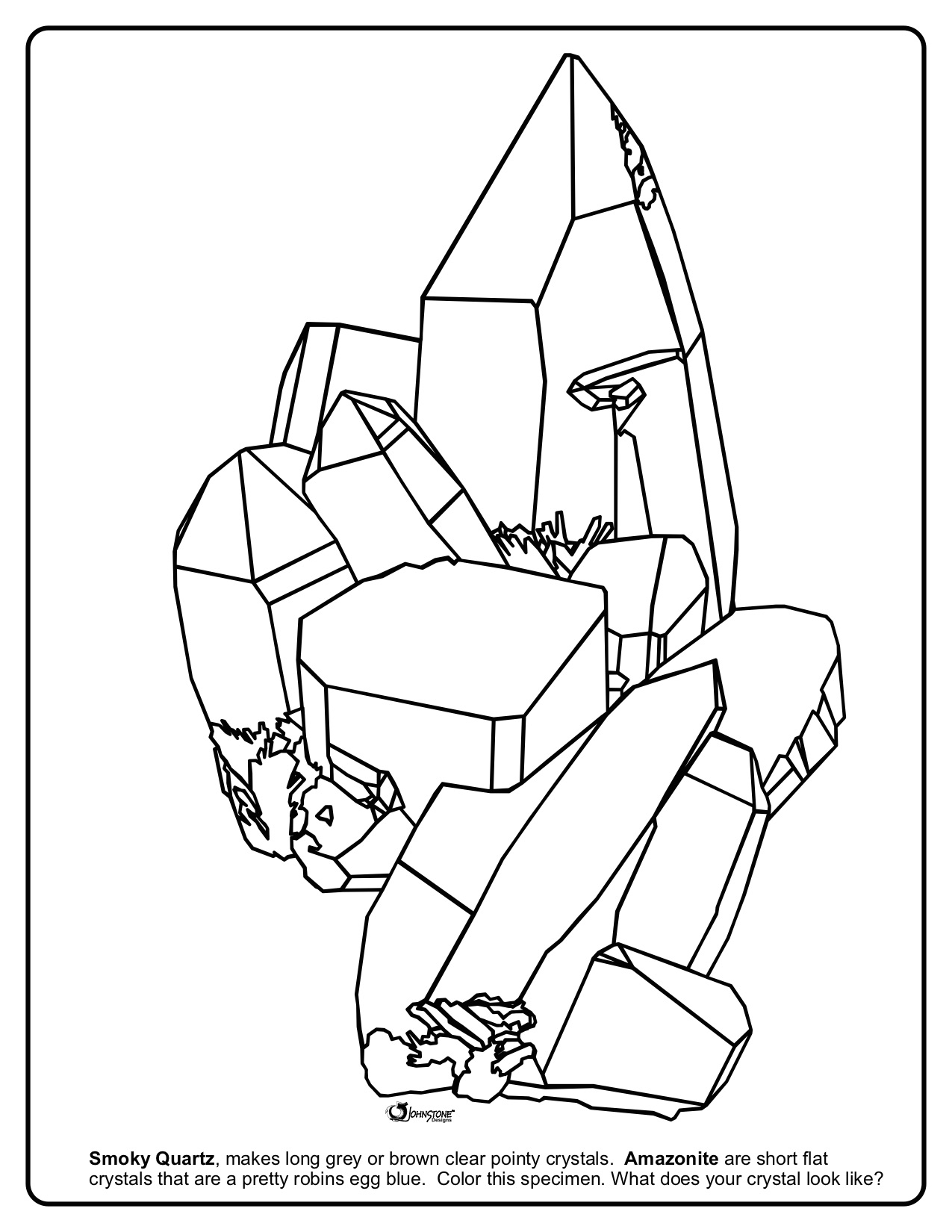 Quartz Mineral Coloring Pages