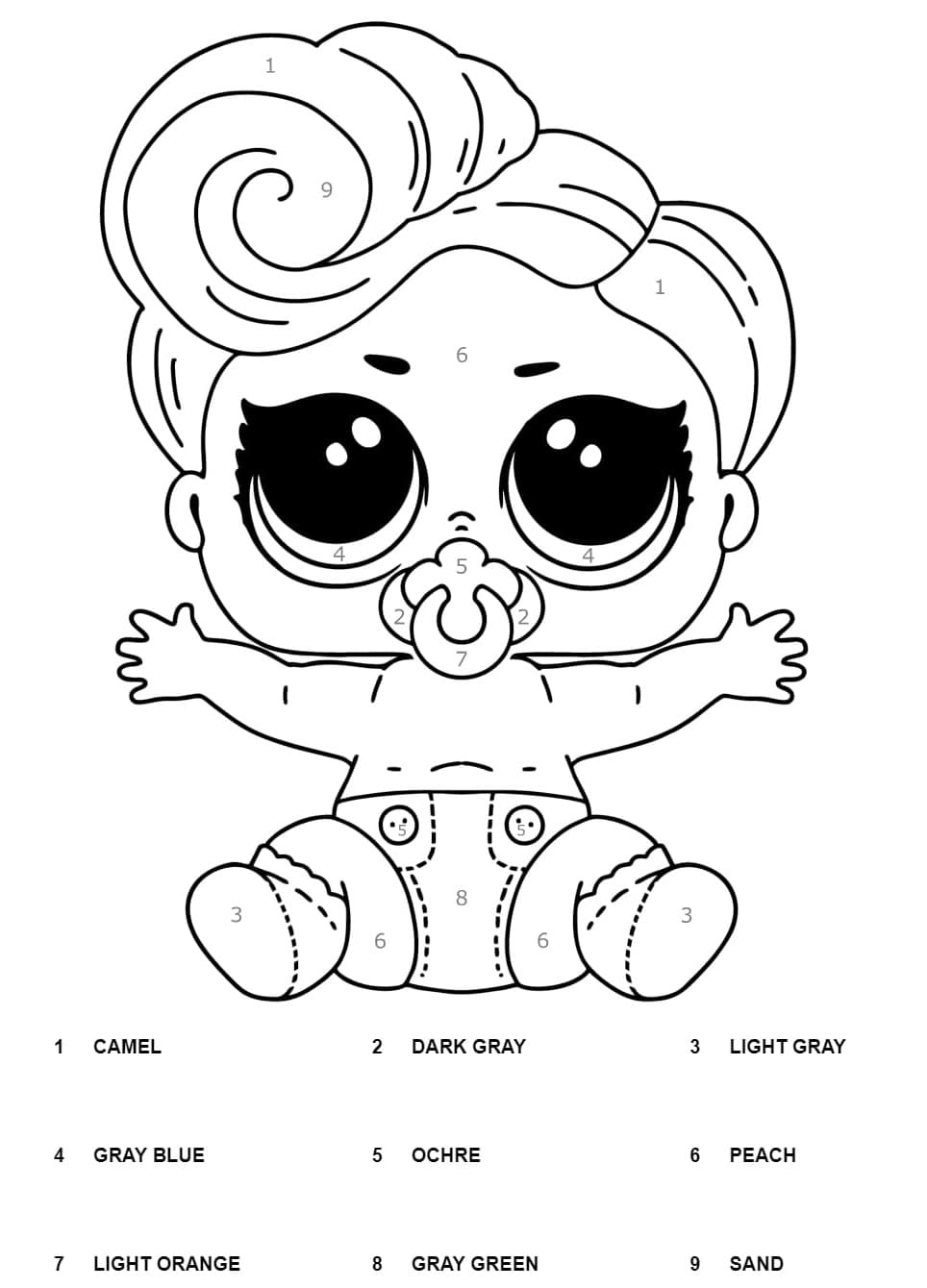 Queen Bee LOL Surprise Color By Number Coloring Page Free Printable Coloring Pages For Kids