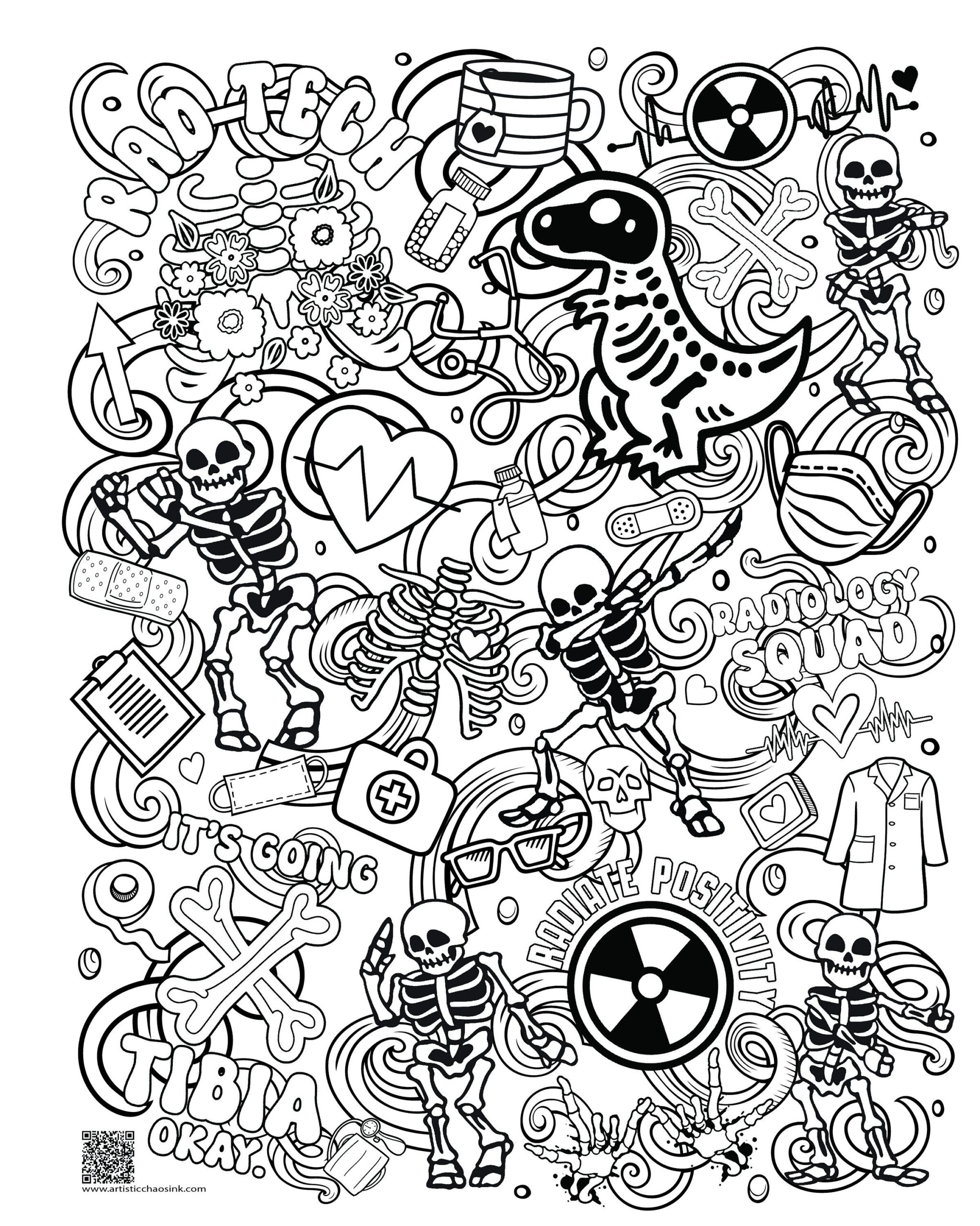 RAD Week Coloring Page Radiology Coloring Page Instant Etsy