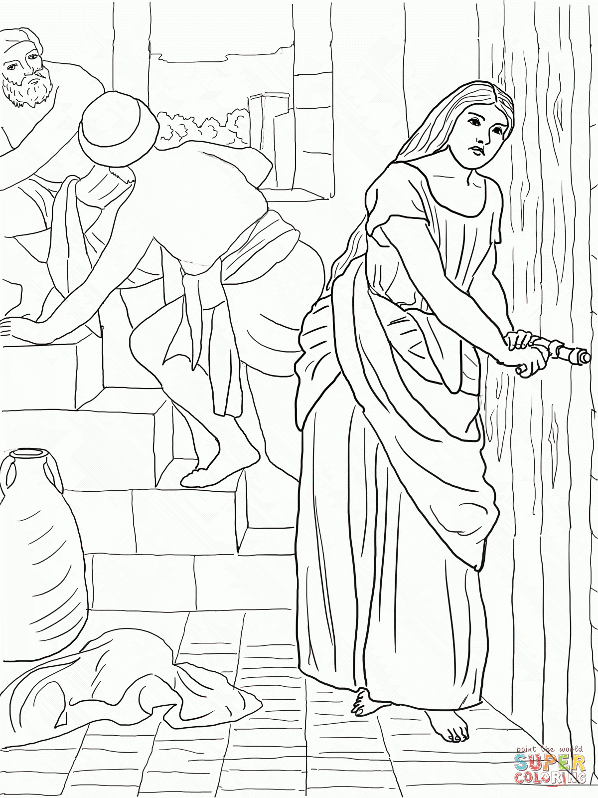 Rahab And The Spies Coloring Page Coloring Home