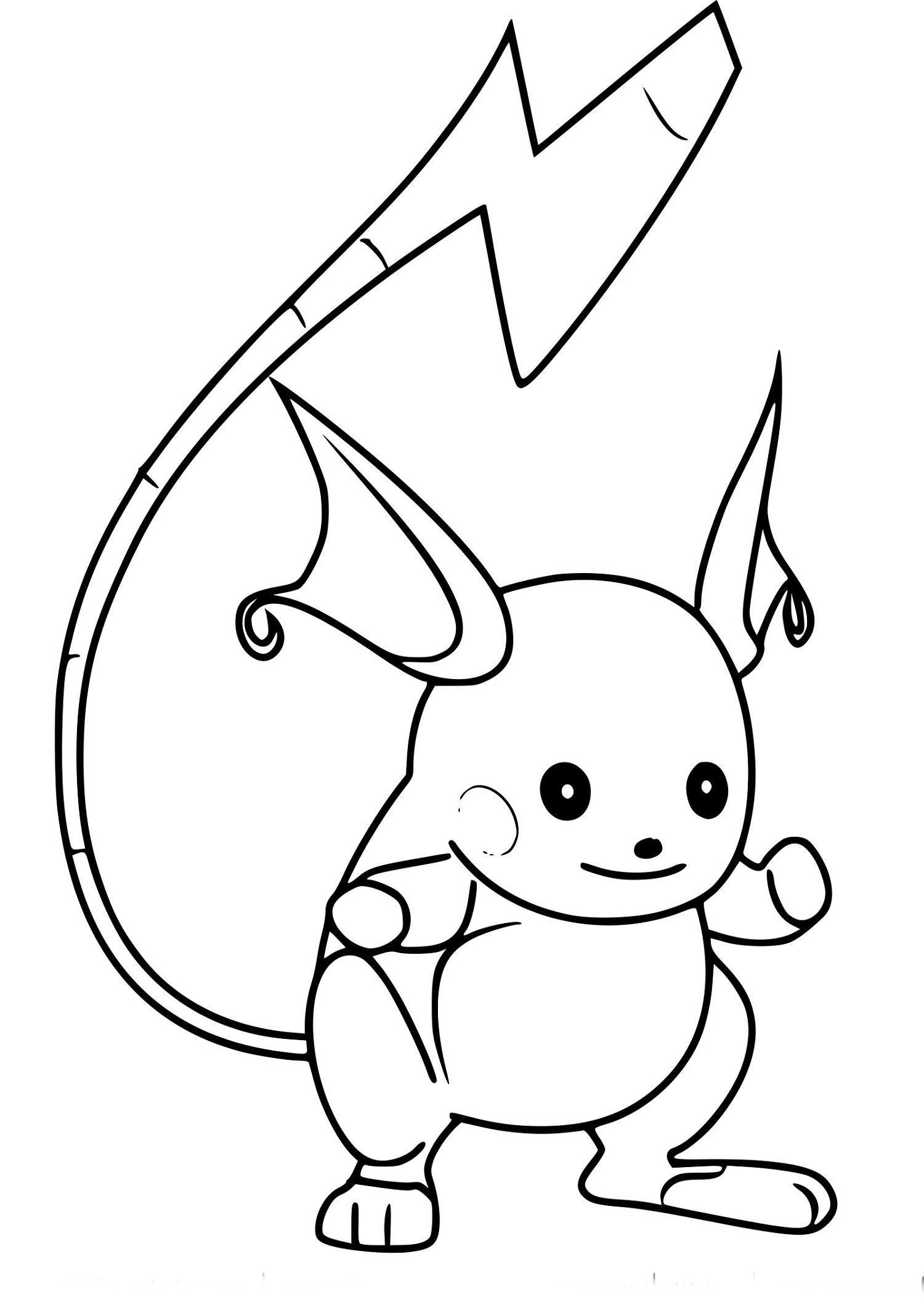 Raichu Coloring Page Cute K5 Worksheets