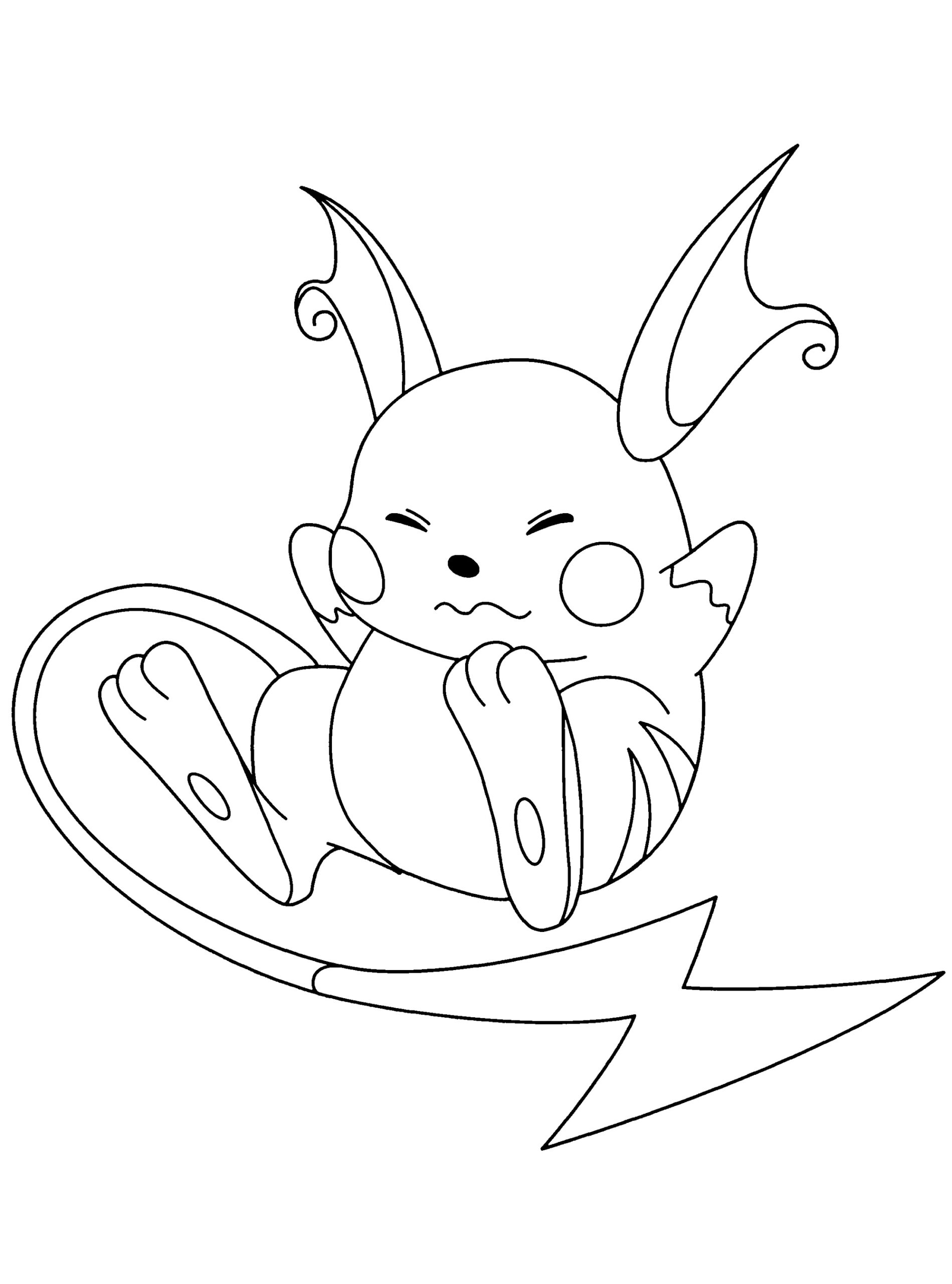 Raichu Coloring Page Cute K5 Worksheets