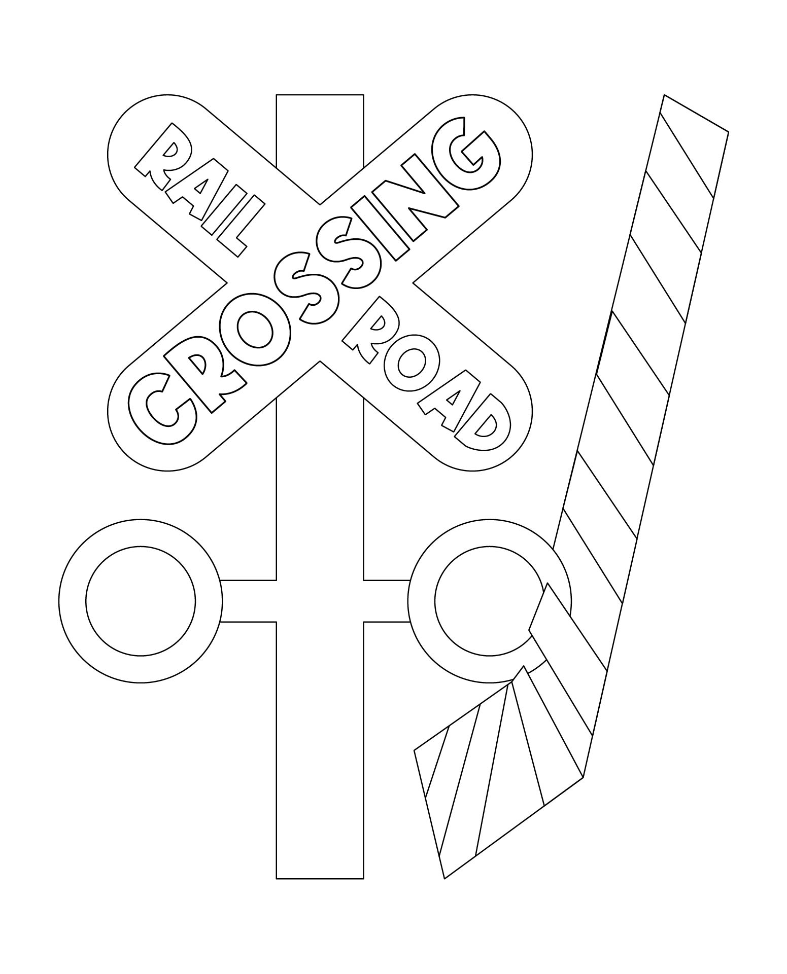 Railroad Crossing Coloring Pages