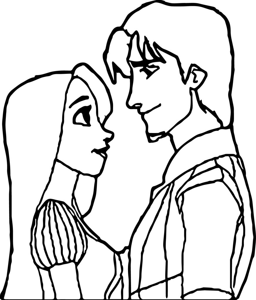 Rapunzel Amd Flynn Coloring Page Wecoloringpage
