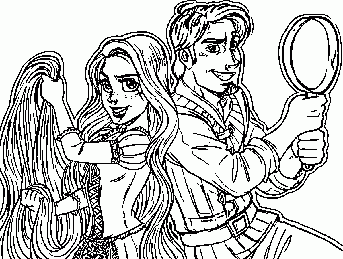 Rapunzel And Flynn Coloring Pages Wecoloringpage