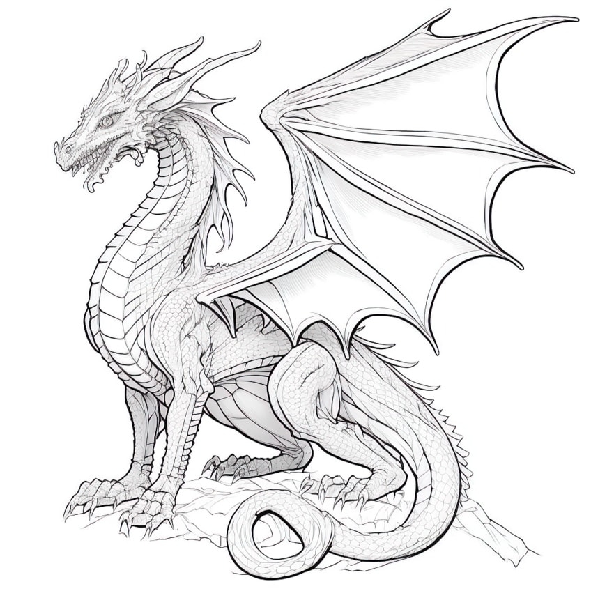 Realistic Coloring Pages Of Dragons