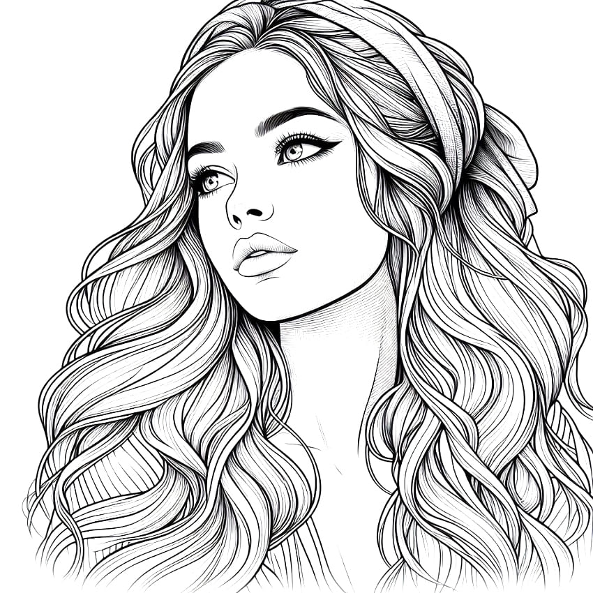 Face Realistic Girl Coloring Pages