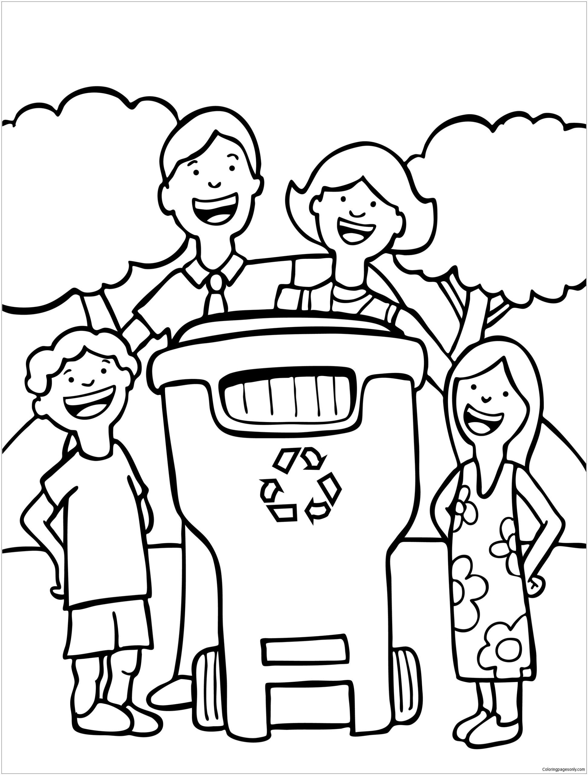 Recycle In Recycling Coloring Page Free Printable Coloring Pages
