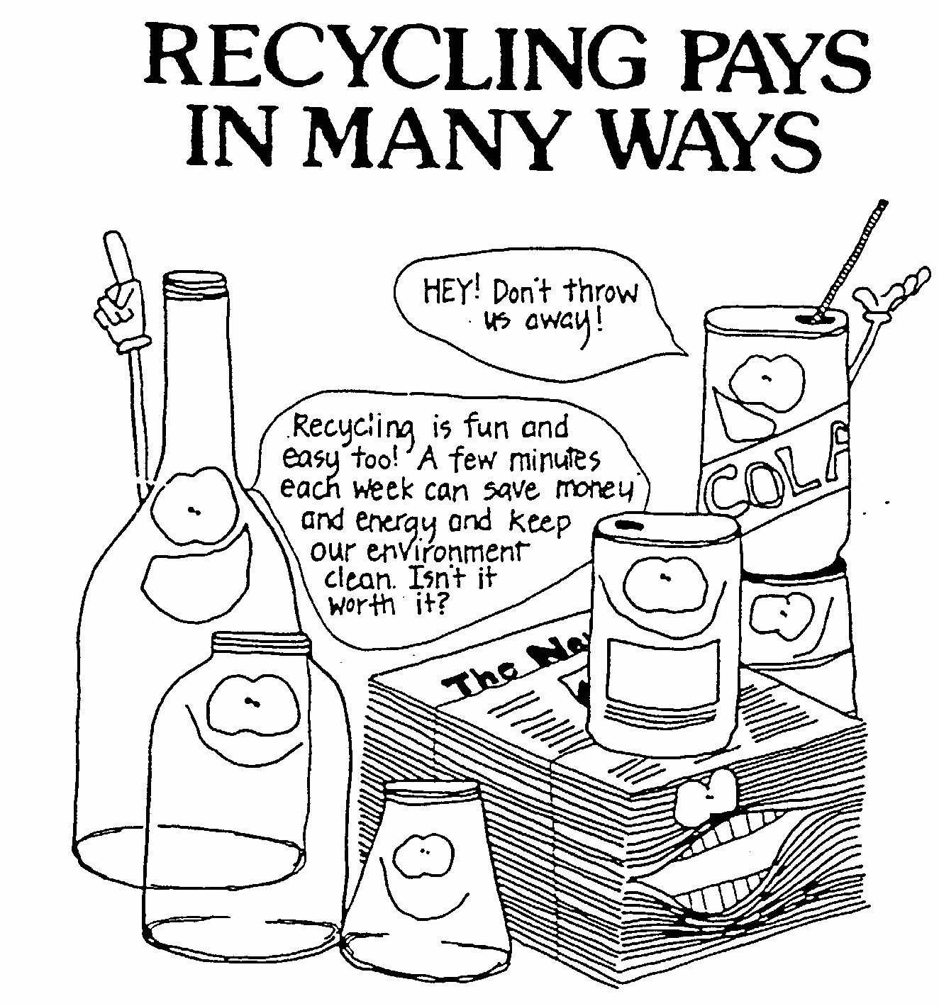 Recycling Coloring Pages For Kids Coloring Home