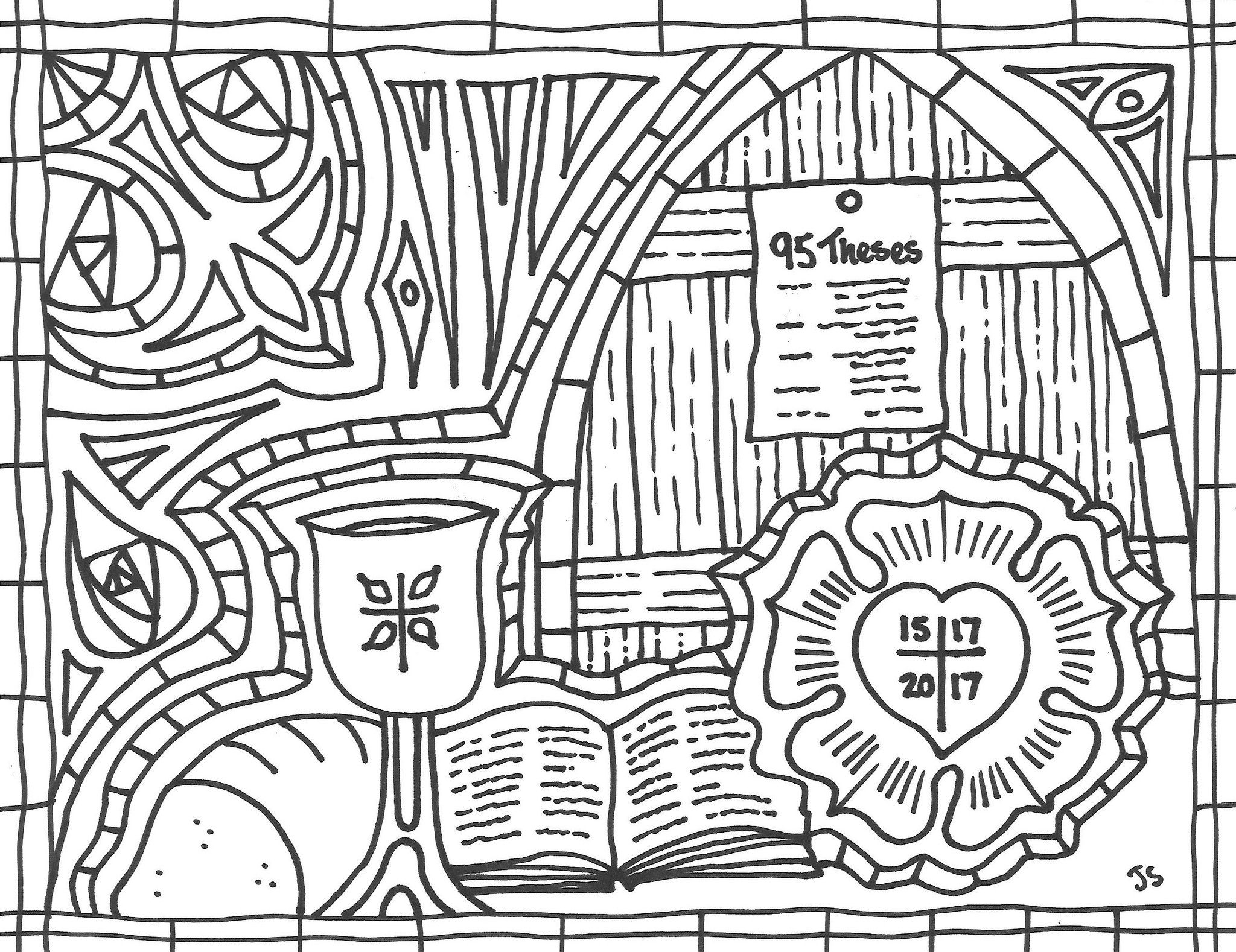 Reformation 500 Coloring Page Reformation Day Coloring Pages Luther Rose