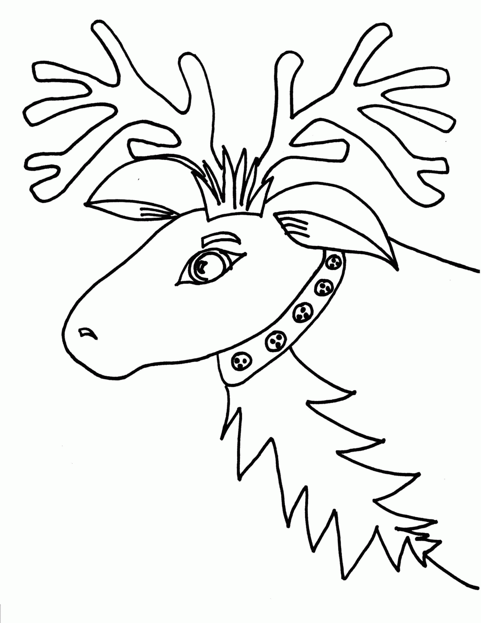 Reindeer Face Coloring Sheet Coloring Pages