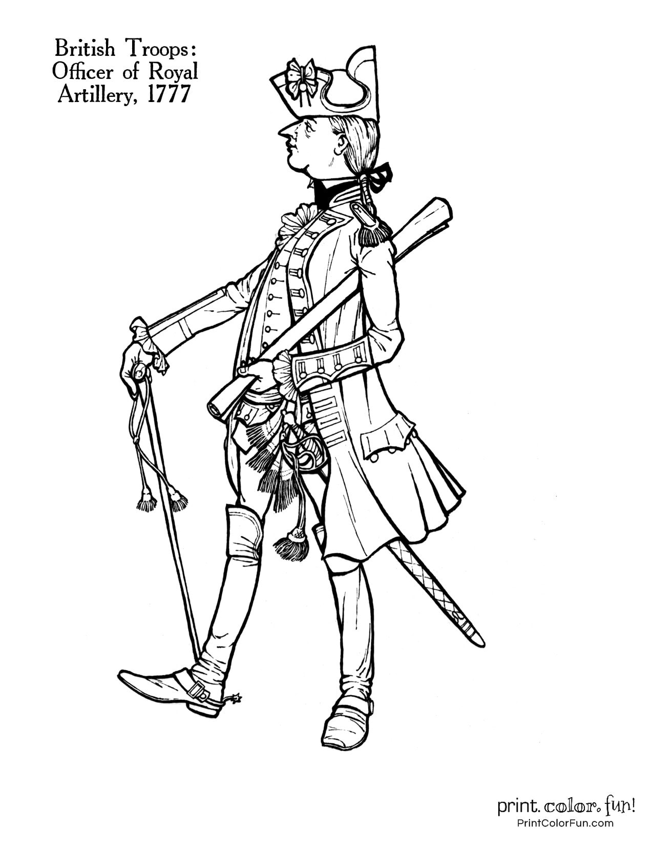 Revolutionary War Solder Coloring Pages 11 Historic Uniforms Coloring Guides At