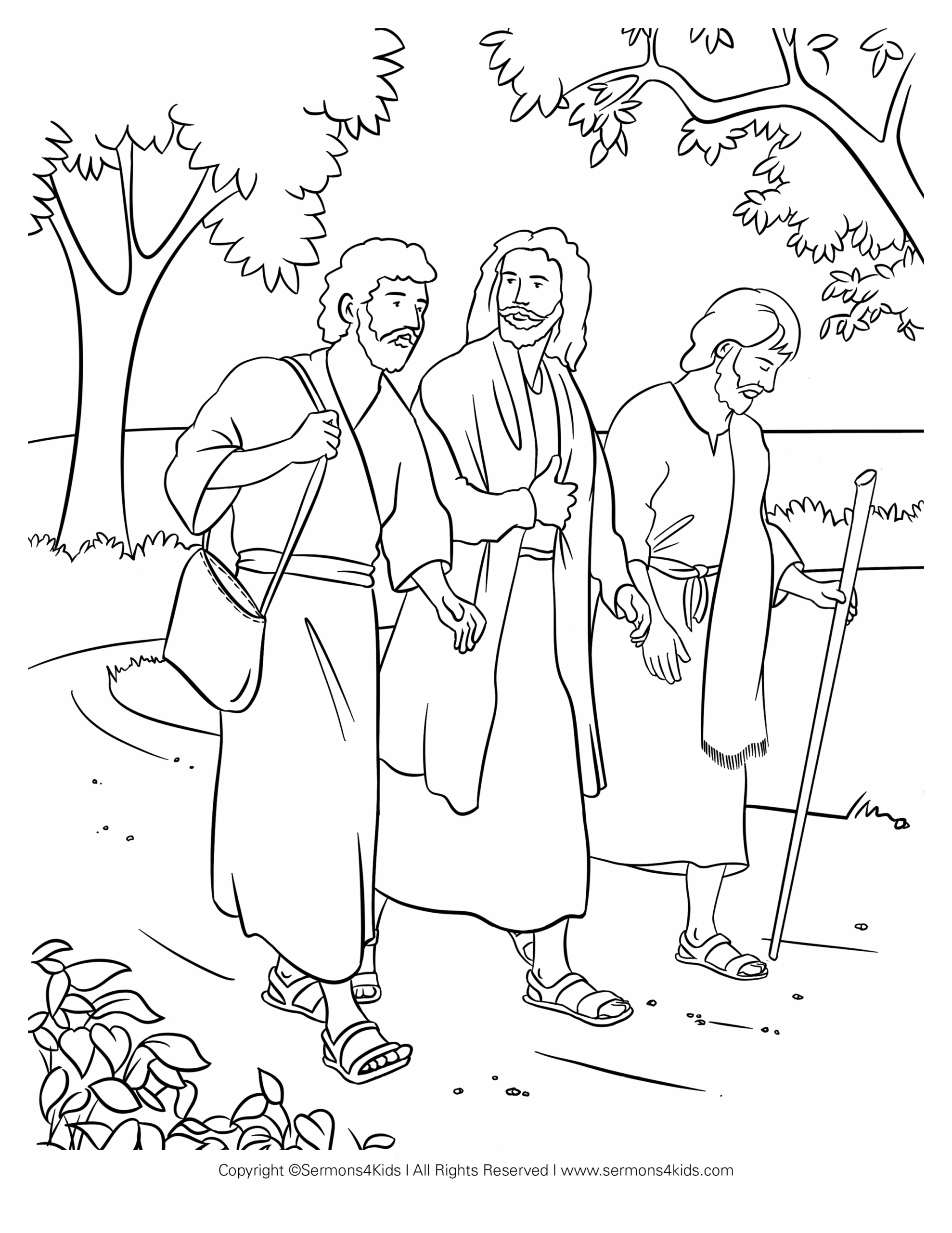 Road To Emmaus Coloring Page Sermons4Kids