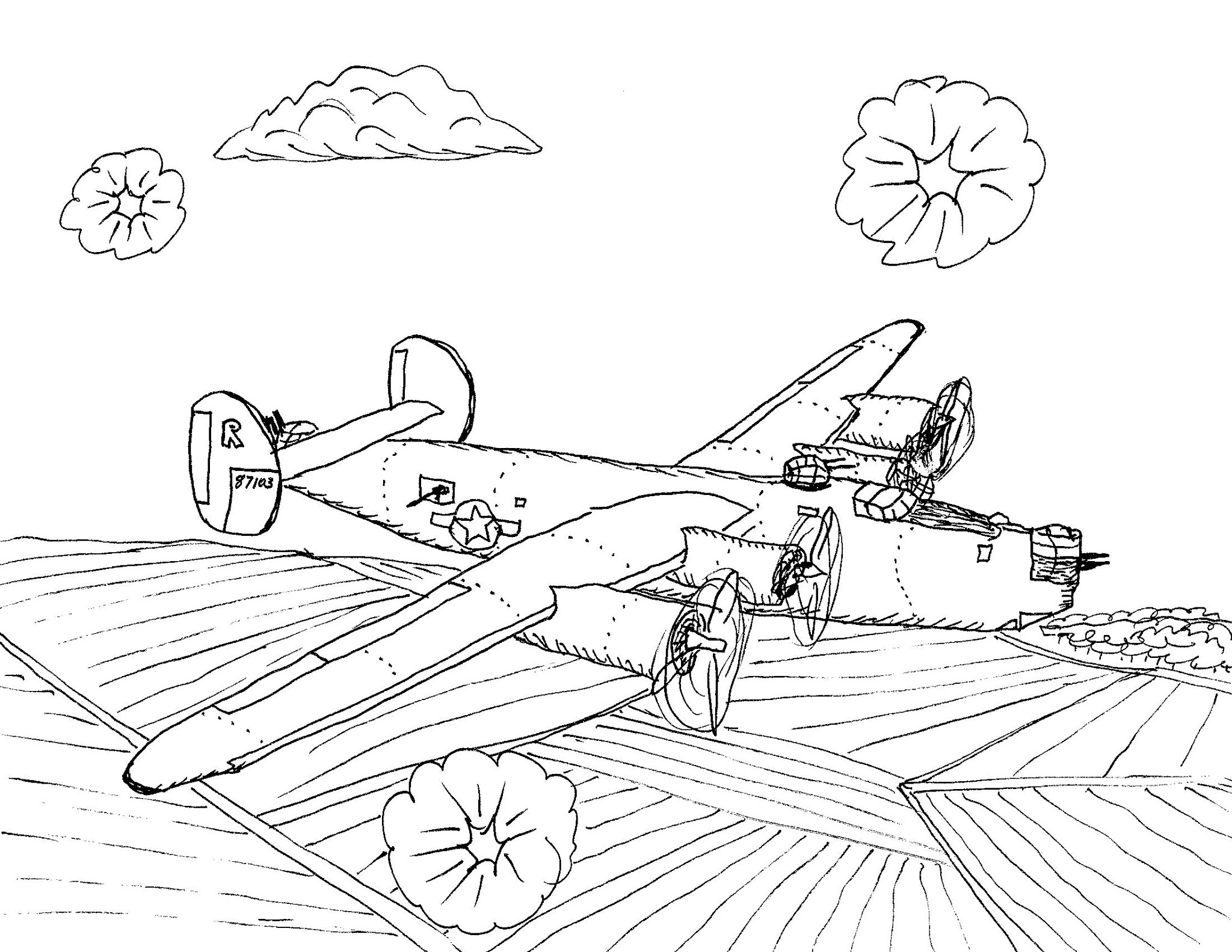 Robin S Great Coloring Pages B 17 Flying Fortress B 24 Liberator Coloring Pages