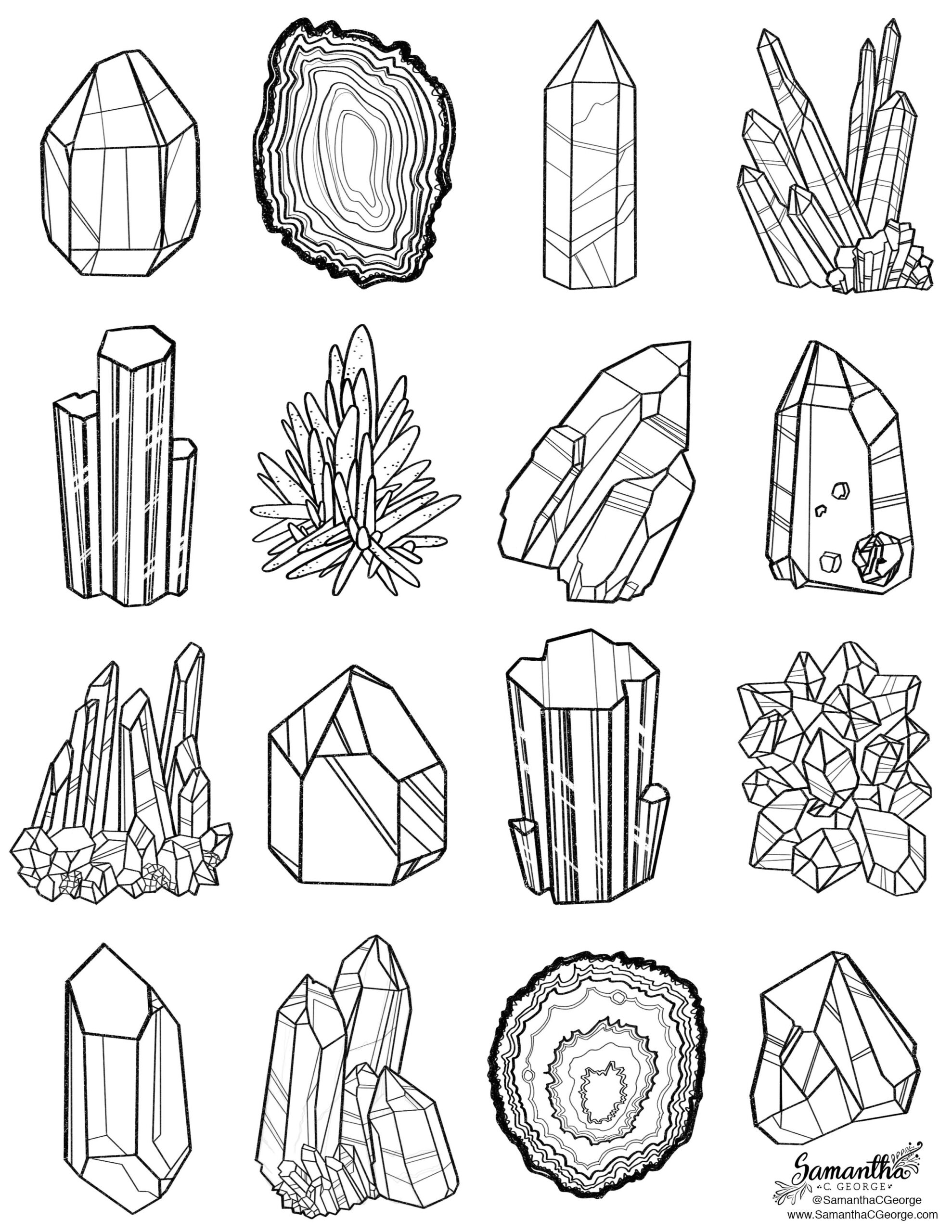 Rocks Gems And Minerals Coloring Pages Sketch Coloring Page