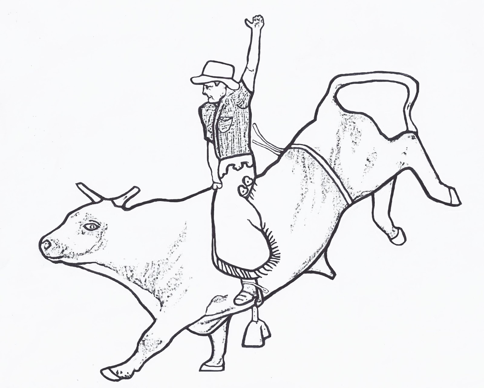 RODEO COLORING PAGES Bull Rider Color Page By Dancing Cowgirl Design