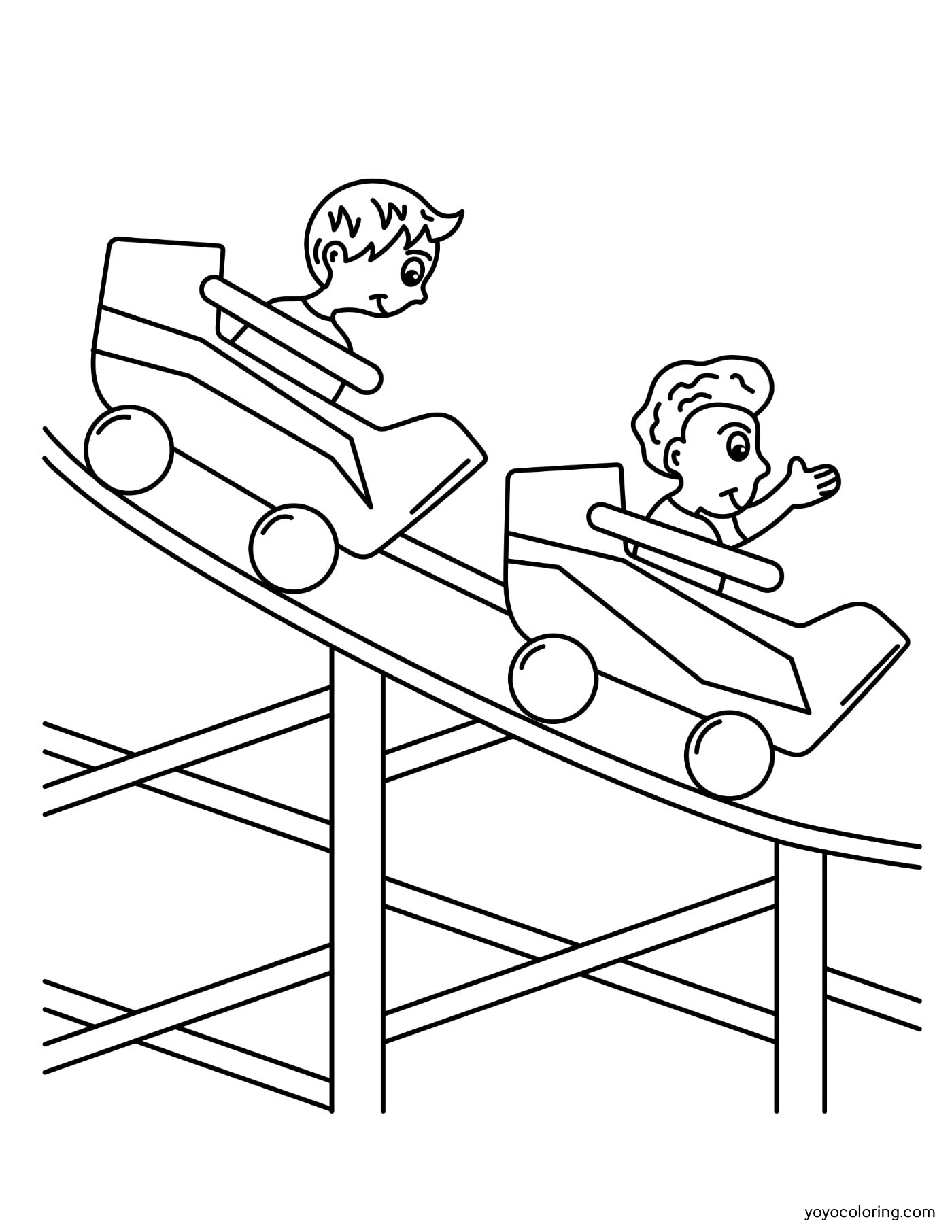 Roller Coaster Coloring Pages Printable Painting Template