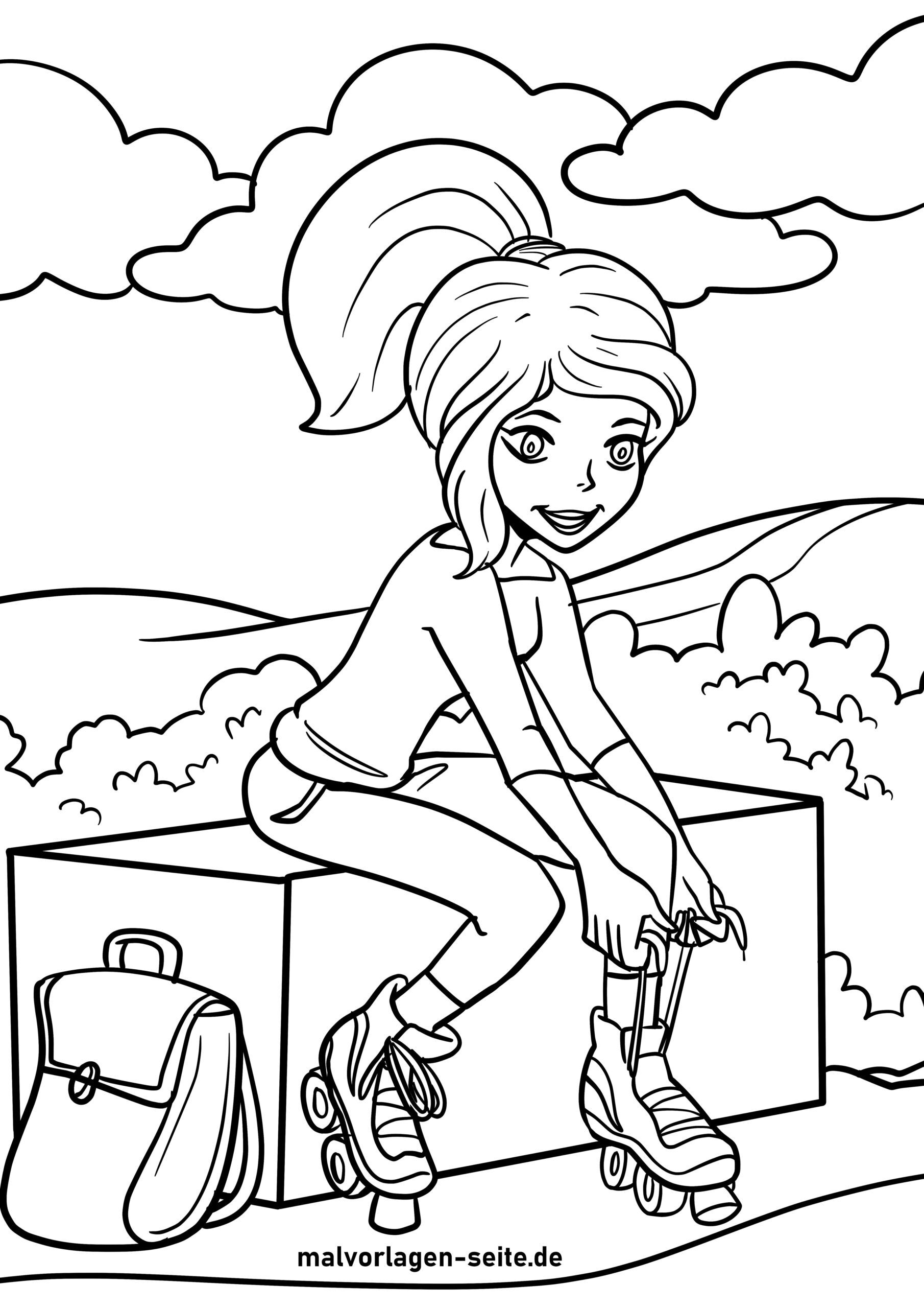 Roller Skating Coloring Pages