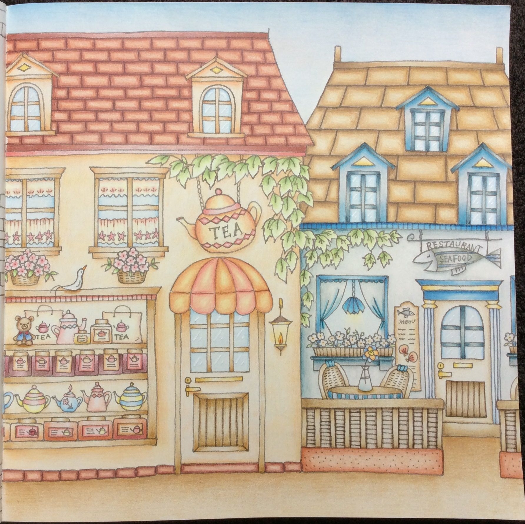 Romantic Country Eriy Colored By Heleen Keizer House Colouring Pages Color Pencil Art