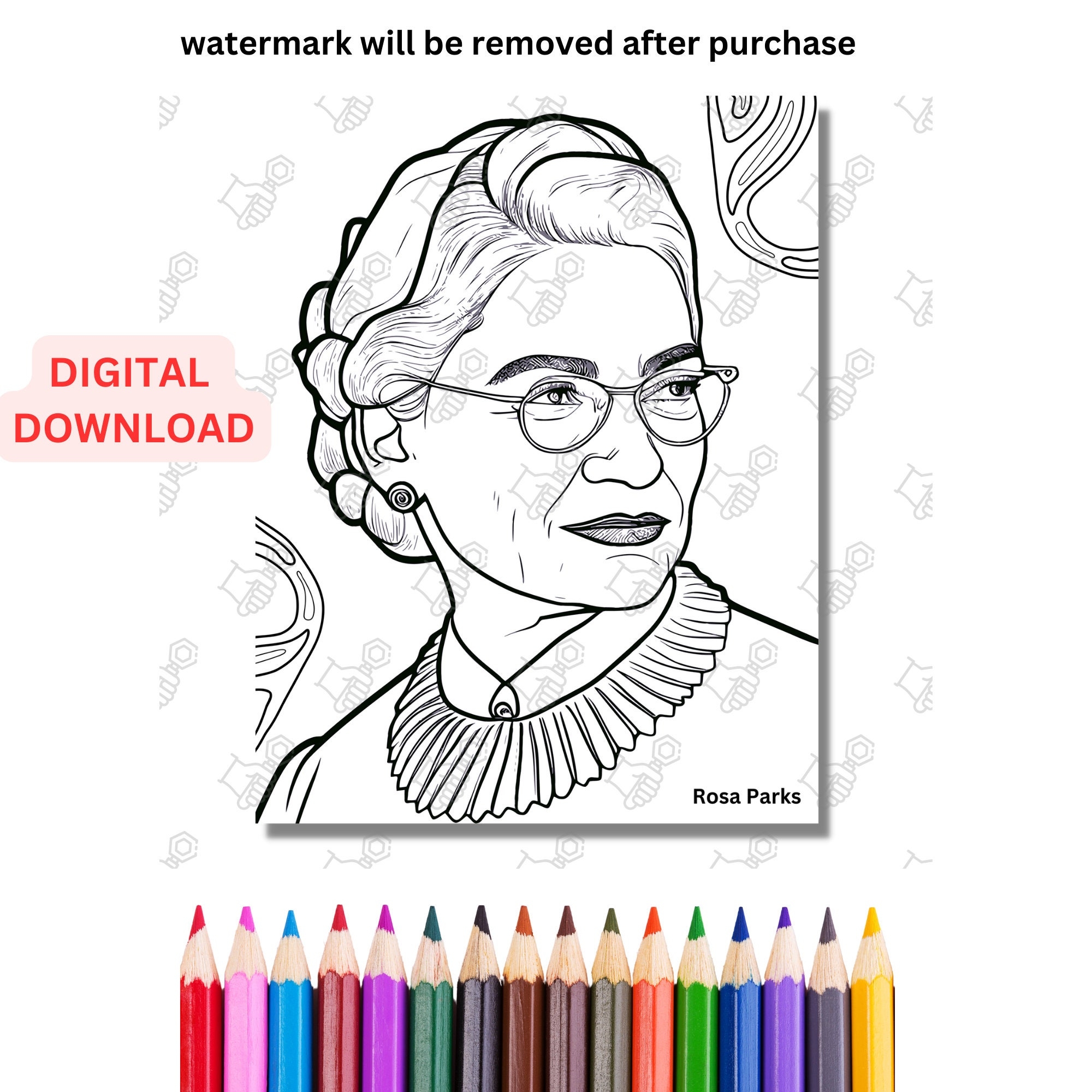 Rosa Parks Coloring Page Famous African American Women Inspiring Women In History Women S