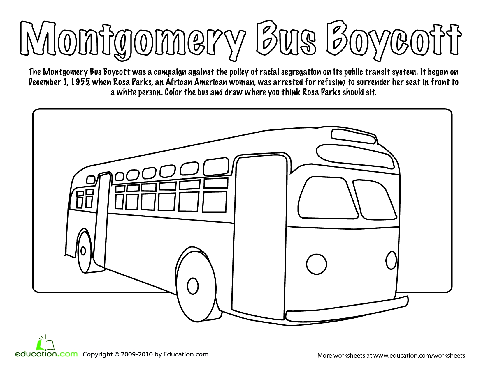 Rosa Parks Coloring Pages Coloring Home
