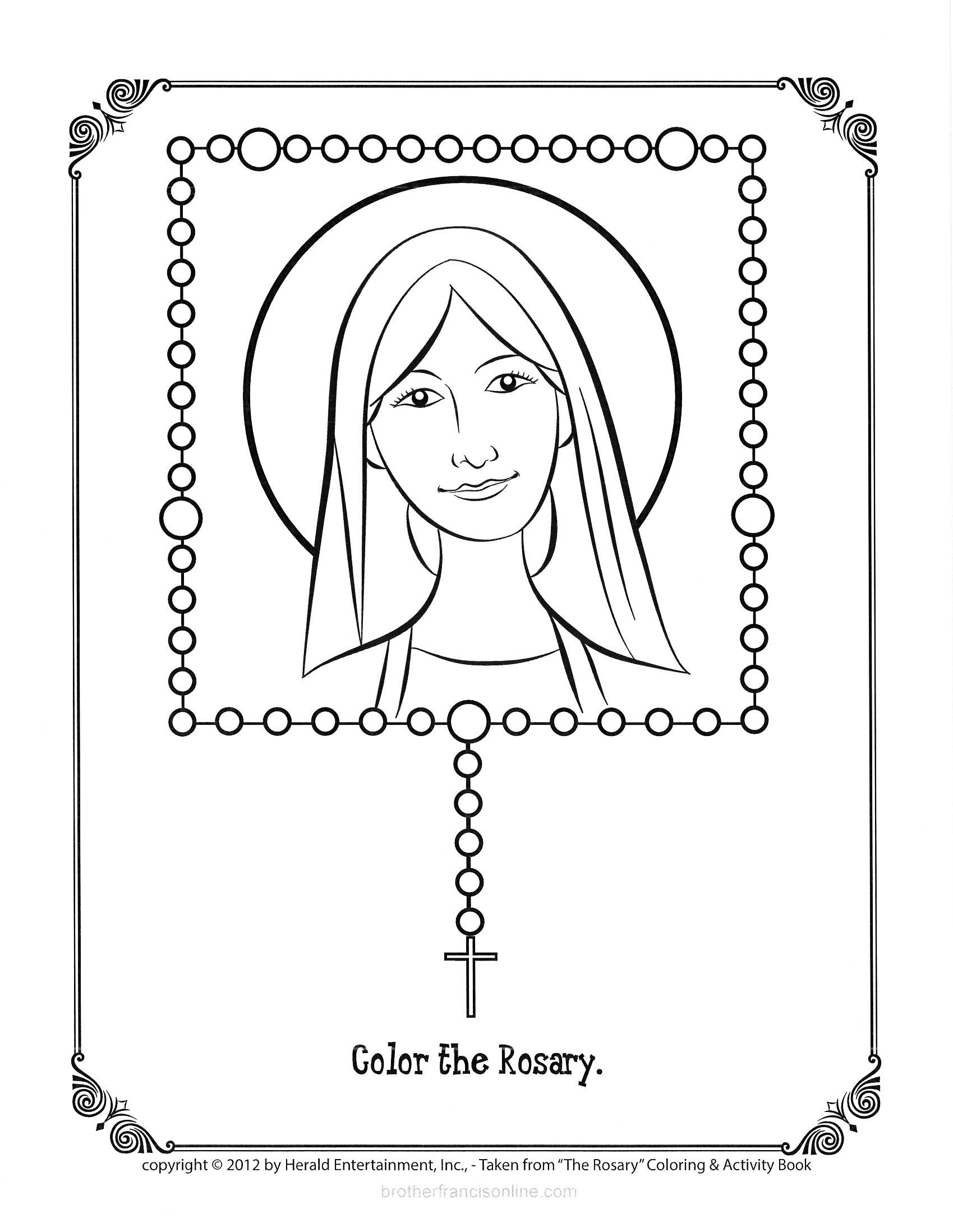 Rosary Coloring Page Kidsworksheetfun