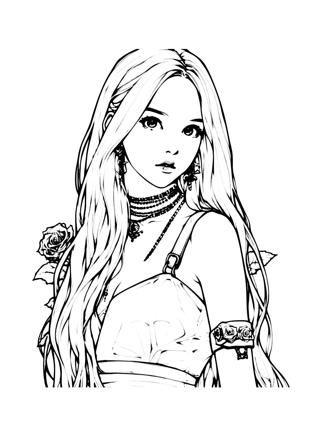 Rose Blackpink Coloring Pages Free Coloring Online Free