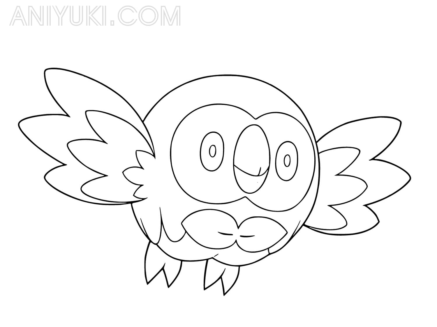 Pokemon Coloring Pages Rowlet