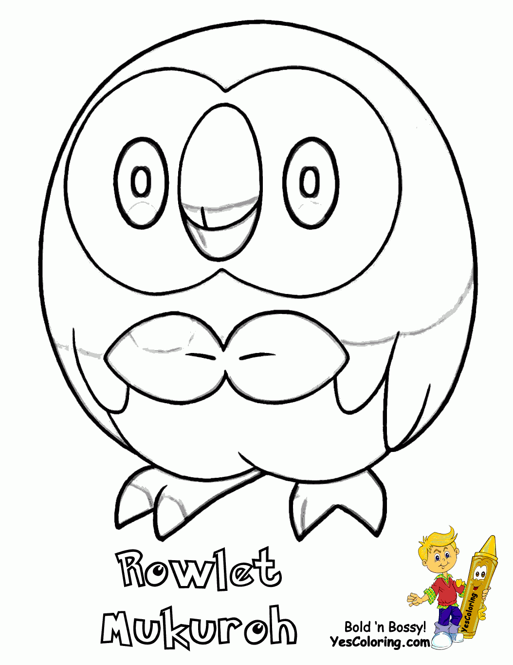 Rowlet Coloring Pages Free Pokemon Coloring Pages Printables