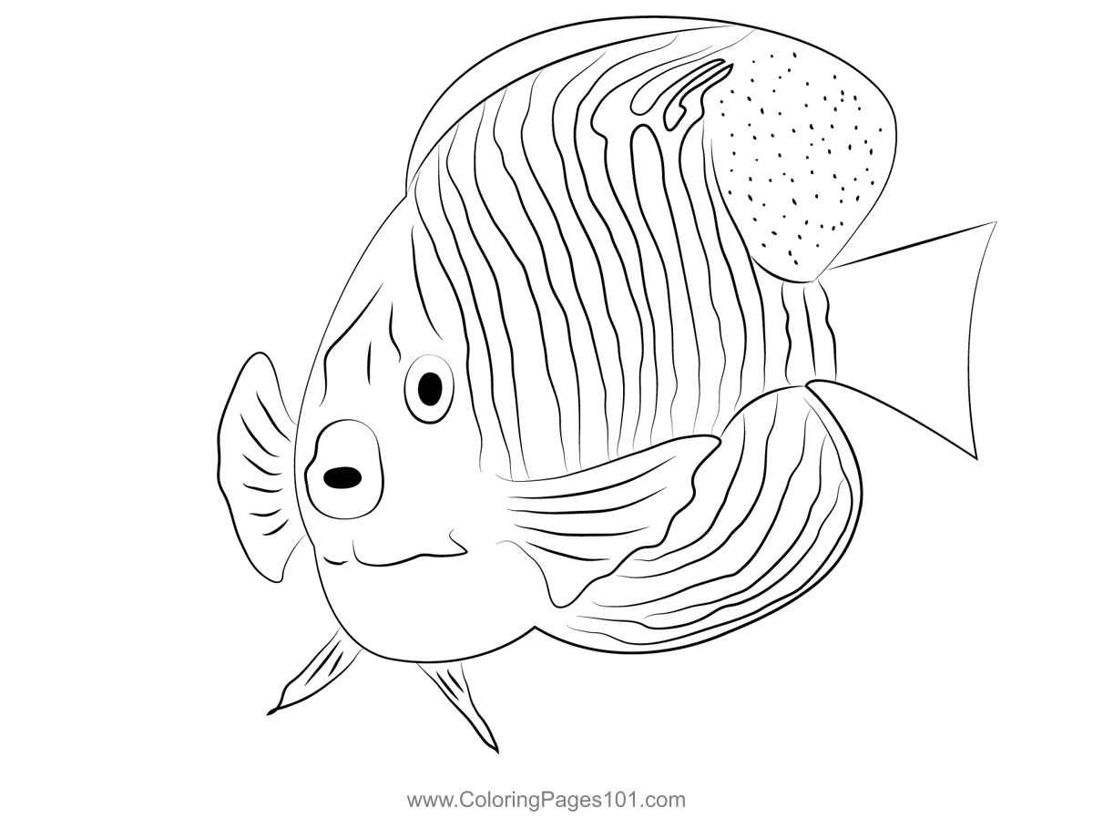 Royal Angel Fish Face Coloring Page For Kids Free Angelfishes Printable Coloring Pages Online