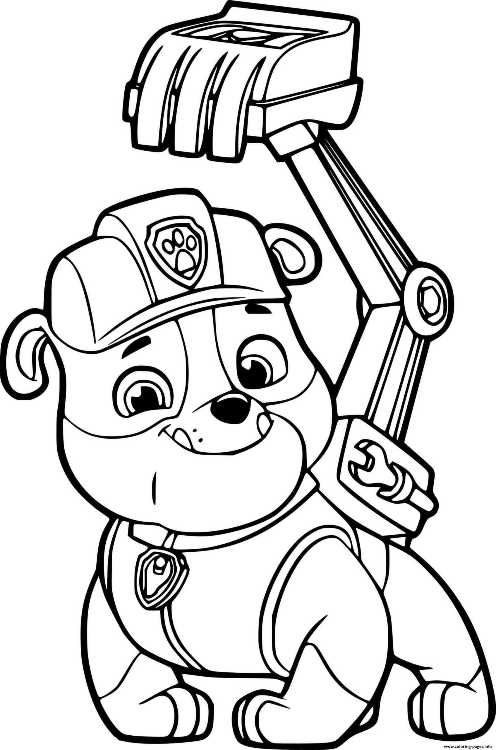Rubble Paw Patrol Coloring Page