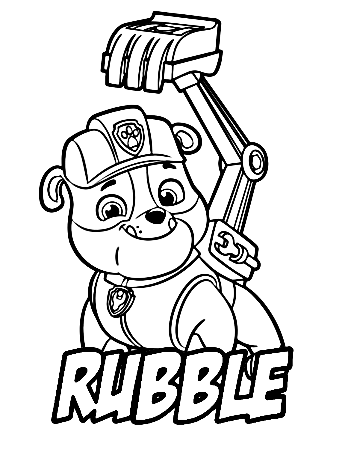 Rubble Paw Patrol Images Coloring Page Free Printable Coloring Pages