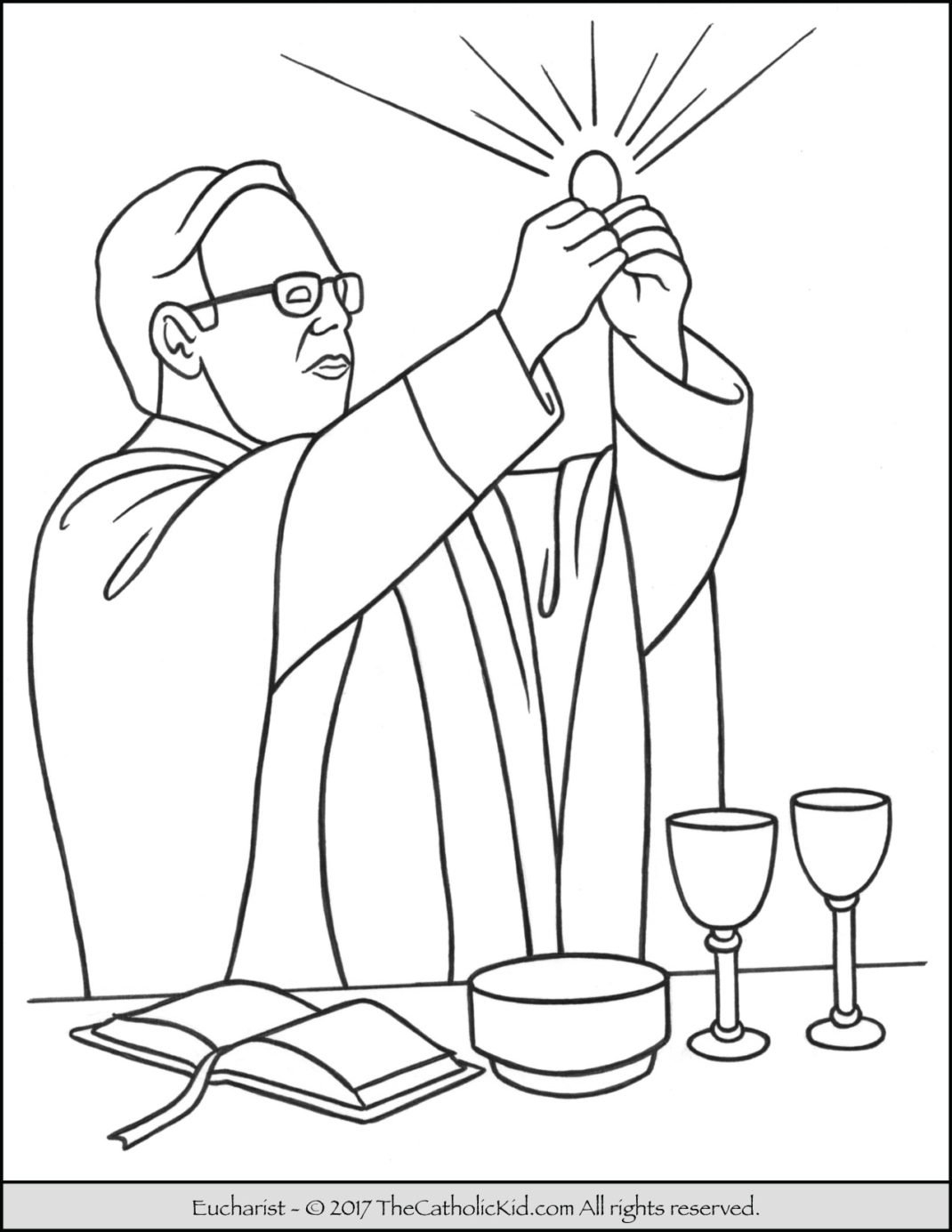 Sacrament Of Holy Communion The Eucharist Coloring Page TheCatholicKid