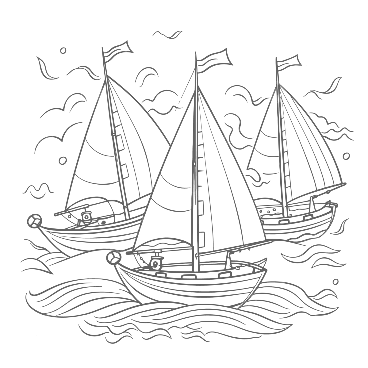 Sail Boat Coloring Pages