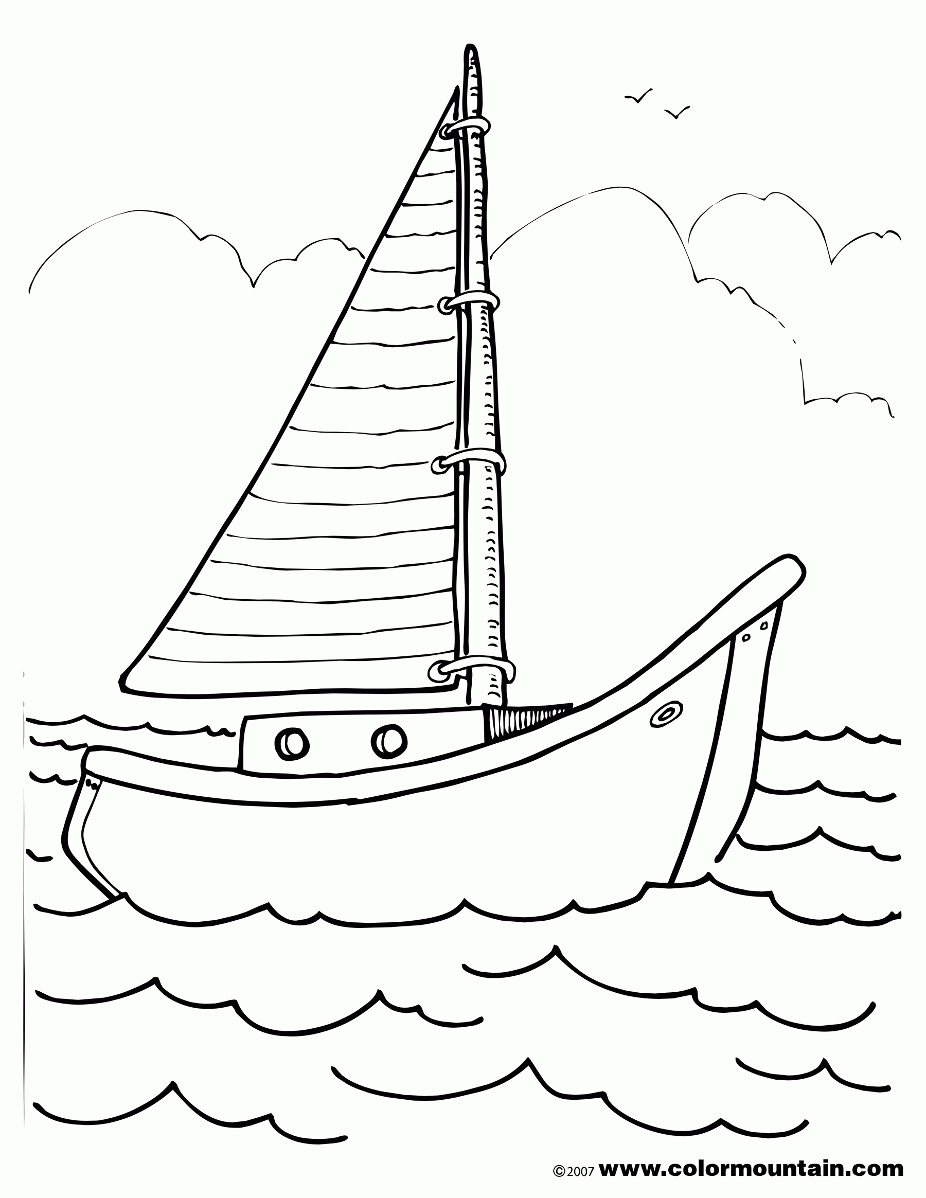 Sailboat Coloring Page Coloring Home
