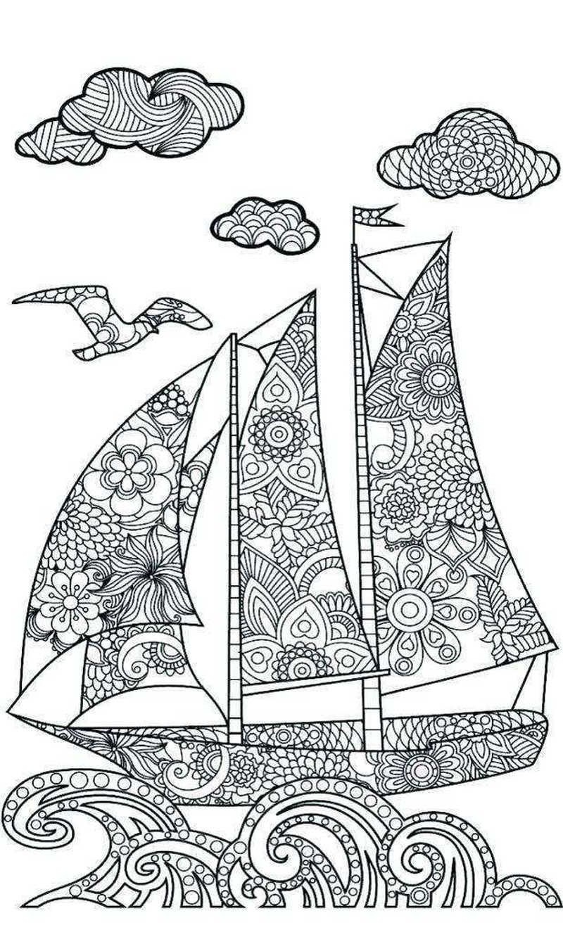 Sailboat Coloring Pages Adult Monaicyn Kitchen Ideas