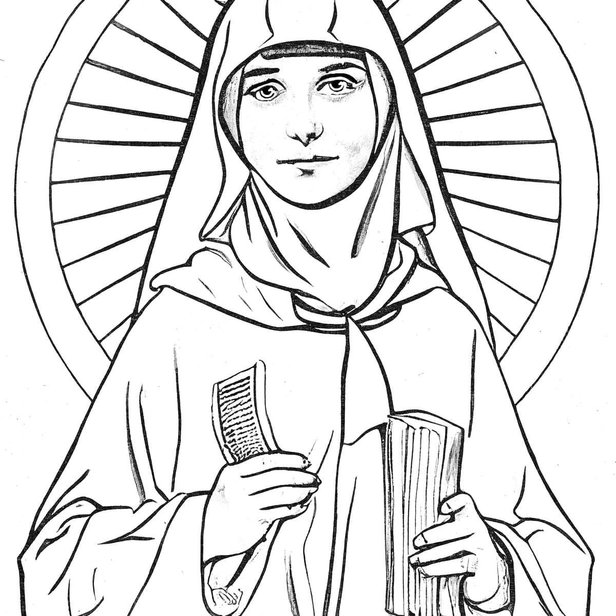 Saint Rafqa Catholic Coloring Page