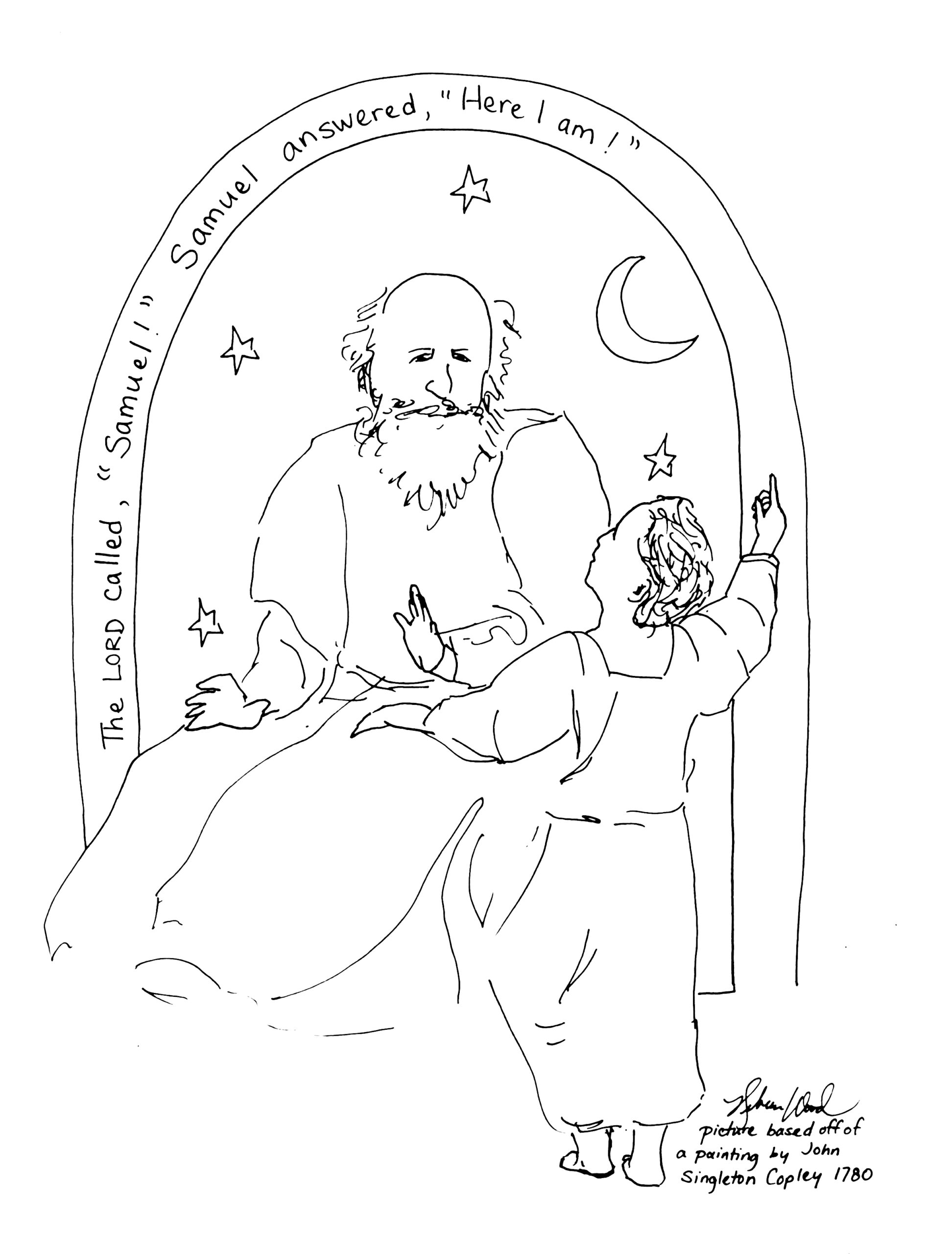 Samuel Hears God Coloring Page Coloring Pages